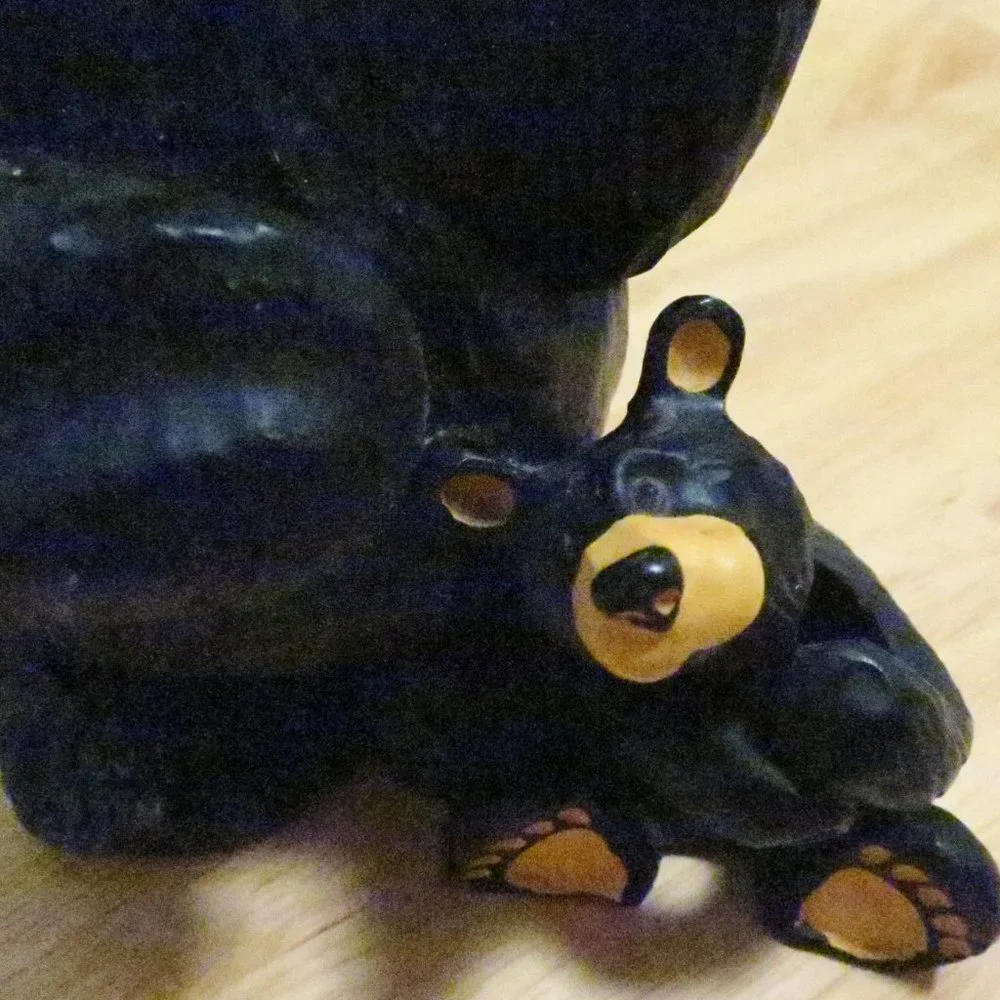 Bearfoots Bears Jeff Fleming Bic & Cubbie Card Pen Holder Resin Figurine Big Sky - Picture 6 of 14